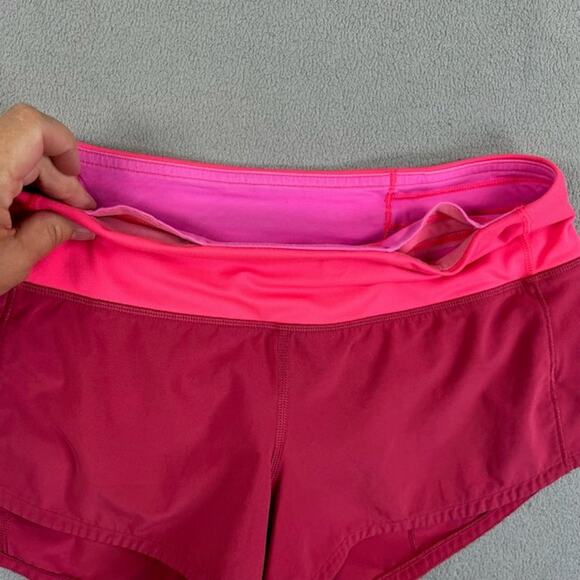Lululemon Shorts Womens 4 Pink Speed Up Low Rise Lined Running Workout Fitness - Picture 3 of 12